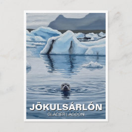 Siegel in Island Jökulsárlón Glacier Lagoon Travel Postkarte