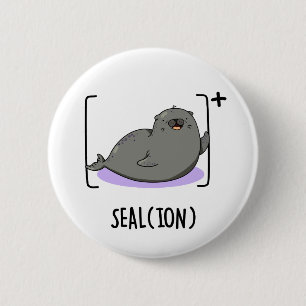 Siegel Ion Funny Sea Lion Pub Button