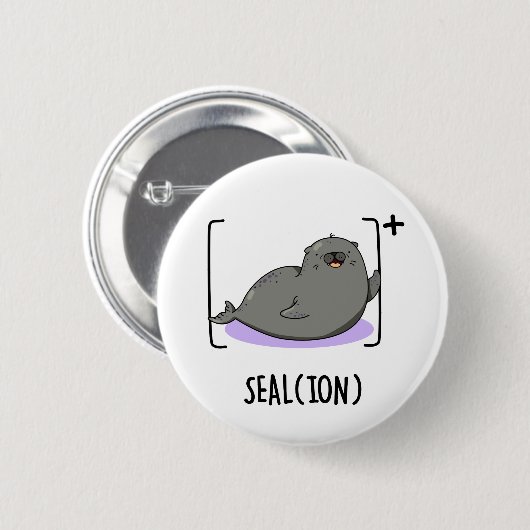 Siegel Ion Funny Sea Lion Pub Button (Vorne & Hinten)