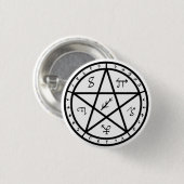 Siegel-Knopf - Schwarzes auf Weiß Button (Vorne & Hinten)