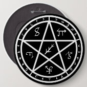 Siegel-Knopf - Weiß auf Schwarzem Button (Vorne & Hinten)