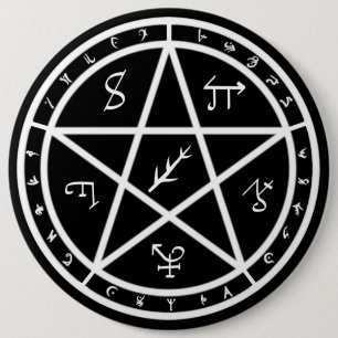 Siegel-Knopf - Weiß auf Schwarzem Button