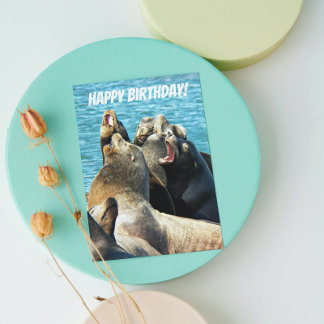 Siegel Lions Foto von ganzem Geburtstag Karte