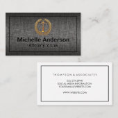 Siegel-Logo | Gray Fabric Texture Visitenkarte (Vorne/Hinten)