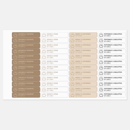 Siegel-Logo mit neutraler Kerze, manipulationssich Etiketten (Blatt)