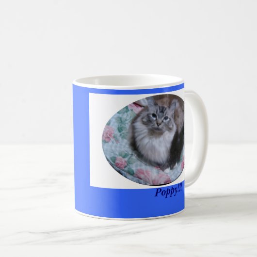 Siegel-Luchs Mitted Ragdoll Katze, Mohnblume!!! Kaffeetasse (VorderseiteRechts)