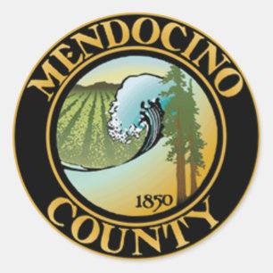 Siegel Mendocino Landkreis, Kalifornien Runder Aufkleber