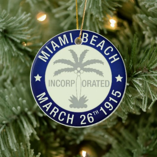 Siegel Miami Beach, Florida Keramik Ornament (Baum)