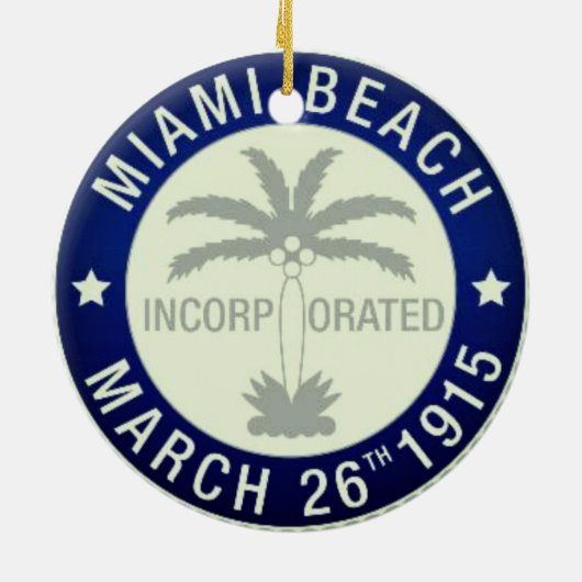 Siegel Miami Beach, Florida Keramik Ornament (Hinten)