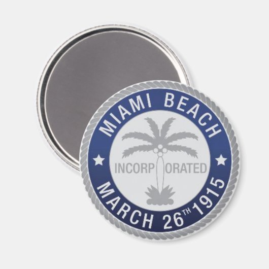Siegel Miami Beach, Florida Magnet (Vorderseite/Rückseite)