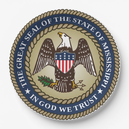 Siegel Mississippi (US-Staat) Pappteller (Vorderseite)