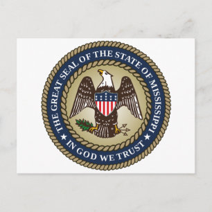 Siegel Mississippi (US-Staat) Postkarte