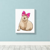 Siegel mit Band Leinwanddruck (Insitu (Holzboden))