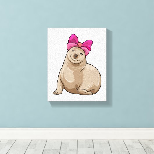 Siegel mit Band Leinwanddruck (Insitu (Holzboden))