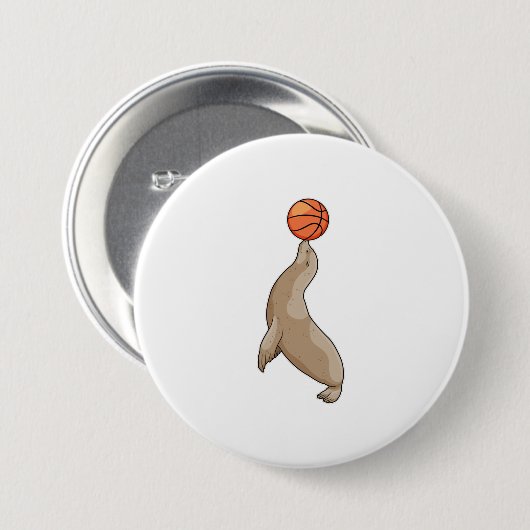 Siegel mit Basketball Button (Vorne & Hinten)
