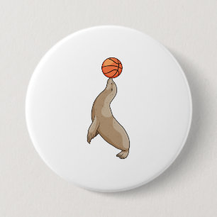Siegel mit Basketball Button