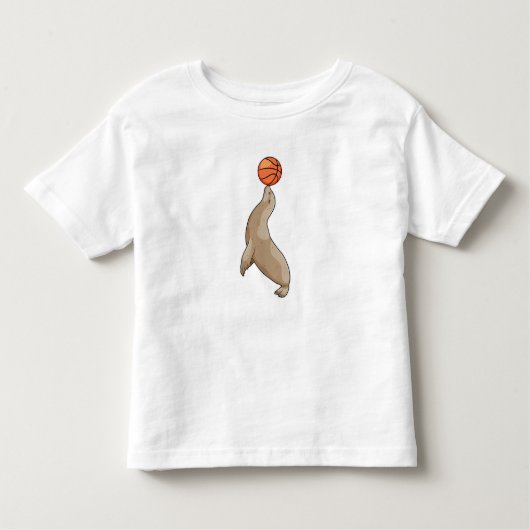 Siegel mit Basketball Kleinkind T-shirt (Vorderseite)
