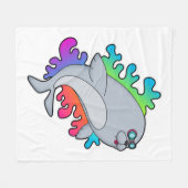 Siegel mit Brille Fleecedecke (Vorderseite (Horizontal))