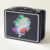 Siegel mit Brille Metall Brotdose (Rückseite)