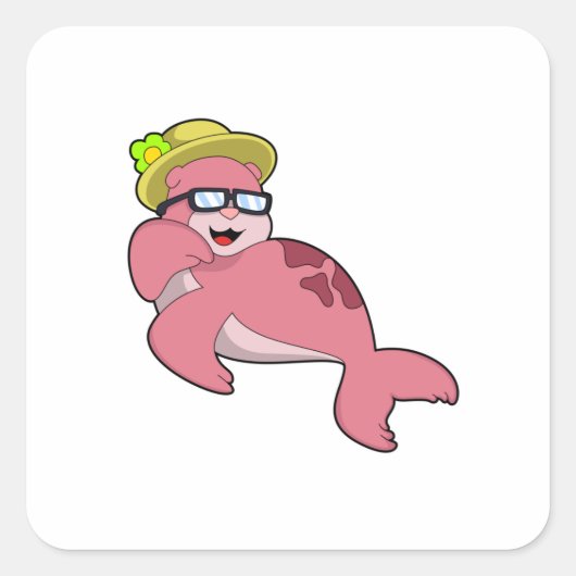 Siegel mit Brille.PNG Quadratischer Aufkleber (Vorderseite)