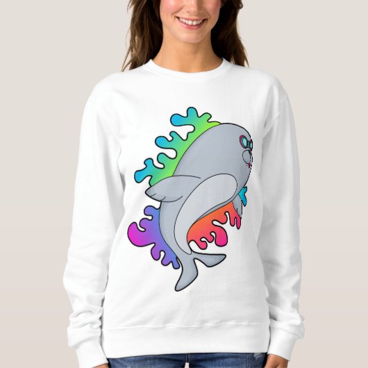 Siegel mit Brille Sweatshirt (Vorderseite)