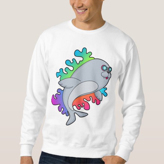 Siegel mit Brille Sweatshirt (Vorderseite)