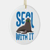 Siegel mit Coolem Siegel mit Sonnenbrille Keramik Ornament (Rechts)