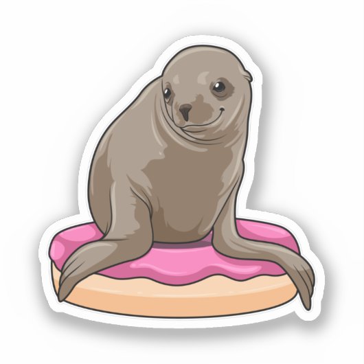 Siegel mit Donut Aufkleber (Vorderseite)