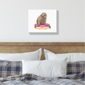 Siegel mit Donut Leinwanddruck (Insitu (Schlafzimmer))