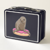 Siegel mit Donut Metall Brotdose (Rückseite)