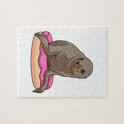 Siegel mit Donut Puzzle (Horizontal)