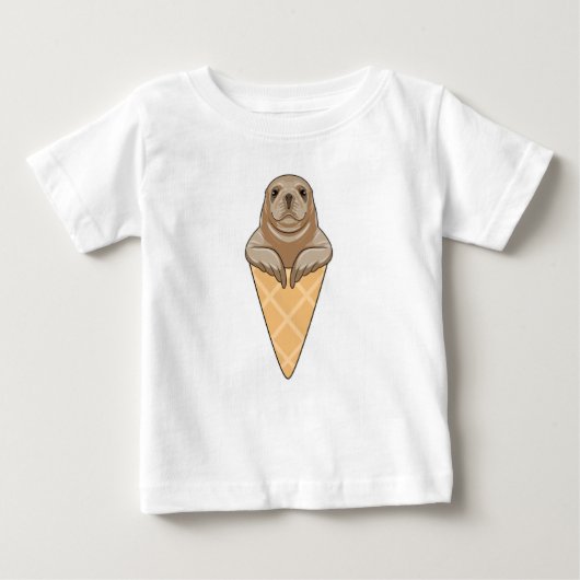 Siegel mit Eiscreme Baby T-shirt (Vorderseite)