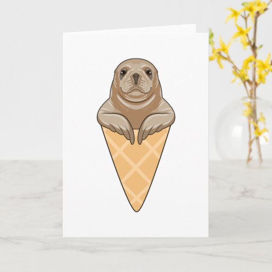 Siegel mit Eiscreme Karte (Gelbe Blume)