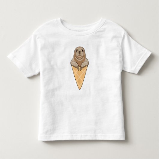 Siegel mit Eiscreme Kleinkind T-shirt (Vorderseite)