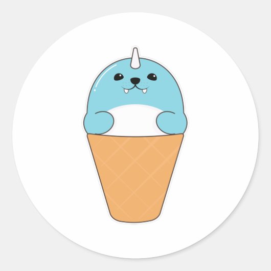 Siegel mit Eiscreme Runder Aufkleber (Vorderseite)