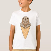 Siegel mit Eiscreme T-Shirt (Vorderseite)