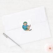 Siegel mit Eishockey und Eishockeyschläger Quadratischer Aufkleber (Umschlag)