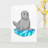 Siegel mit Eisscholle Karte (Gelbe Blume)