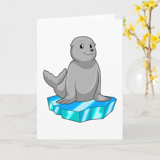 Siegel mit Eisscholle Karte (Gelbe Blume)