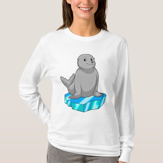 Siegel mit Eisscholle T-Shirt (Vorderseite)
