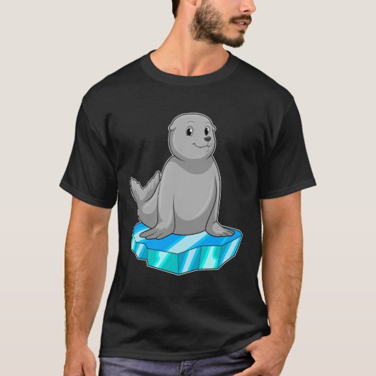 Siegel mit Eisscholle T-Shirt (Vorderseite)