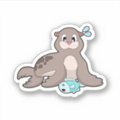 Siegel mit Fisch Aufkleber (Vorderseite)