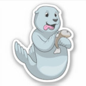 Siegel mit Fisch Aufkleber (Vorderseite)