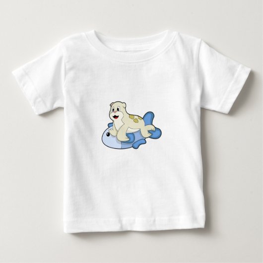 Siegel mit Fisch Baby T-shirt (Vorderseite)