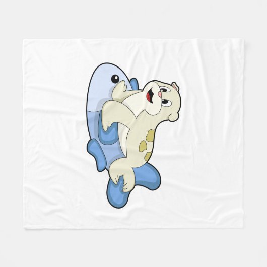 Siegel mit Fisch Fleecedecke (Vorderseite (Horizontal))