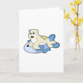 Siegel mit Fisch Karte (Gelbe Blume)