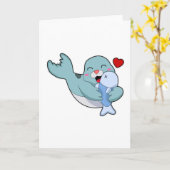 Siegel mit Fisch Karte (Gelbe Blume)