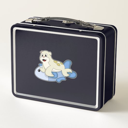 Siegel mit Fisch Metall Brotdose (Rückseite)