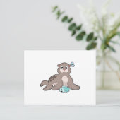 Siegel mit Fisch Postkarte (Stehend Vorderseite)