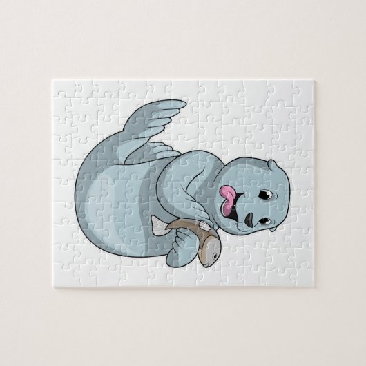 Siegel mit Fisch Puzzle (Horizontal)